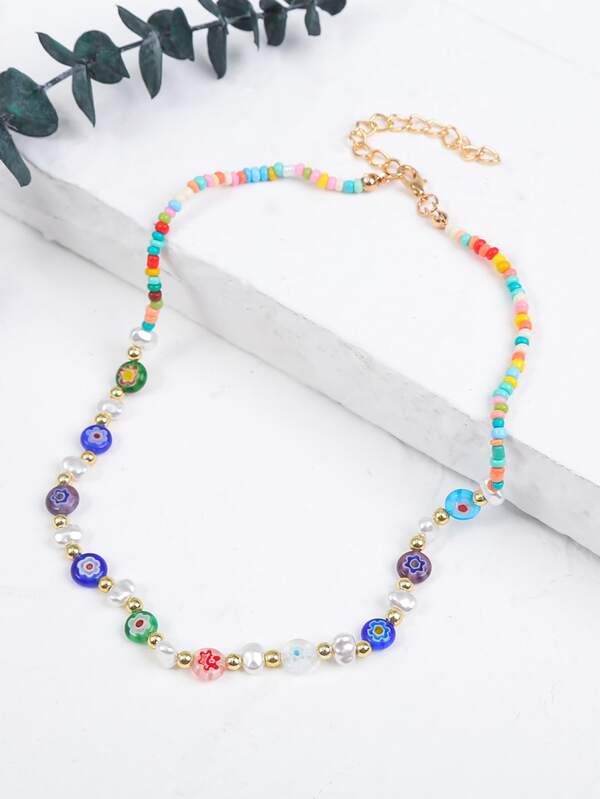 Simple Beaded Necklace SHEIN USA