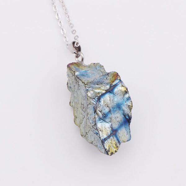 

Stone Charm Necklace, Royal blue