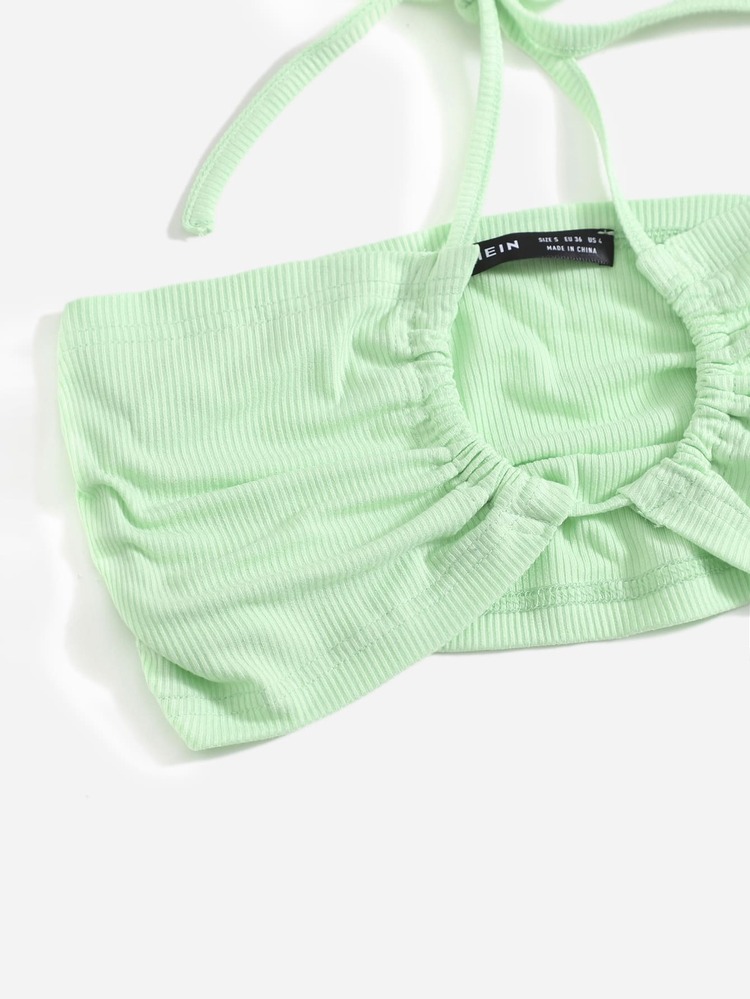 Ring Detail Halter Top - Mint Green - View 5