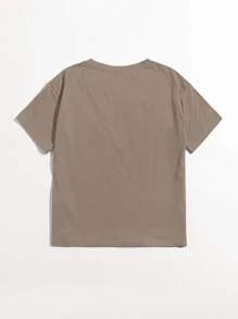 Muchica Slogan Graphic Tee - Mocha Brown - View 2