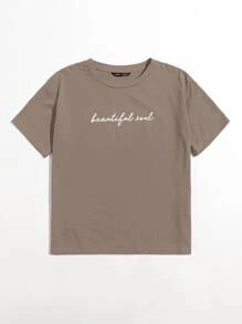Muchica Slogan Graphic Tee - Mocha Brown - View 3