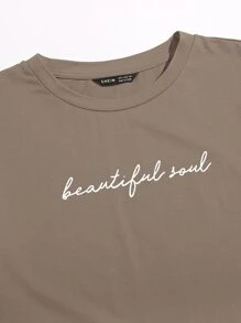 Muchica Slogan Graphic Tee - Mocha Brown - View 4