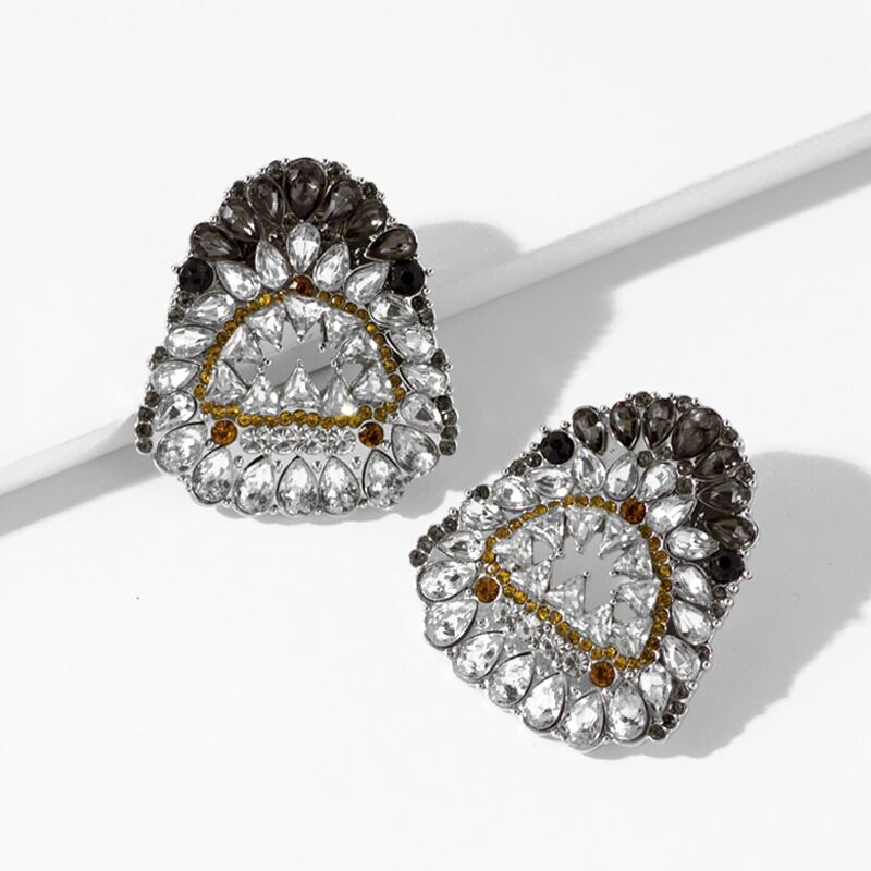 

Rhinestone Decor Stud Earrings, Multicolor