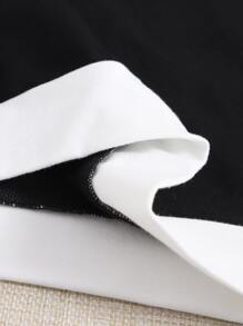 SHEIN EZwear Contrast Side Seam Tank Top - Black - View 5