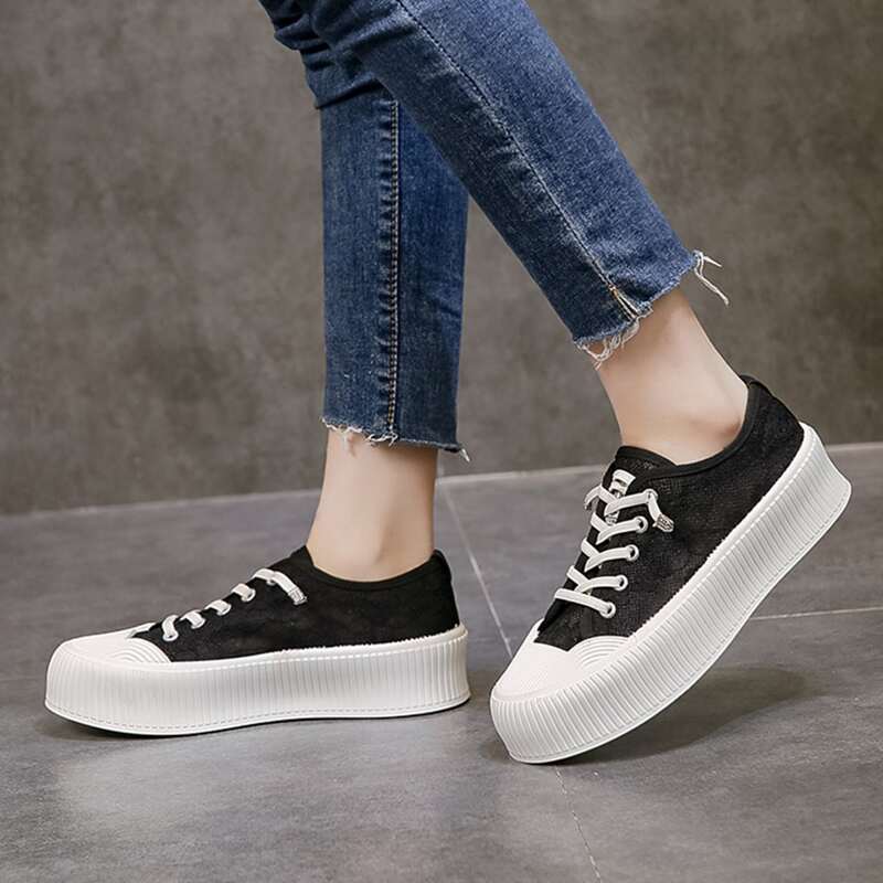 

Lace Up Front Sneakers, Black