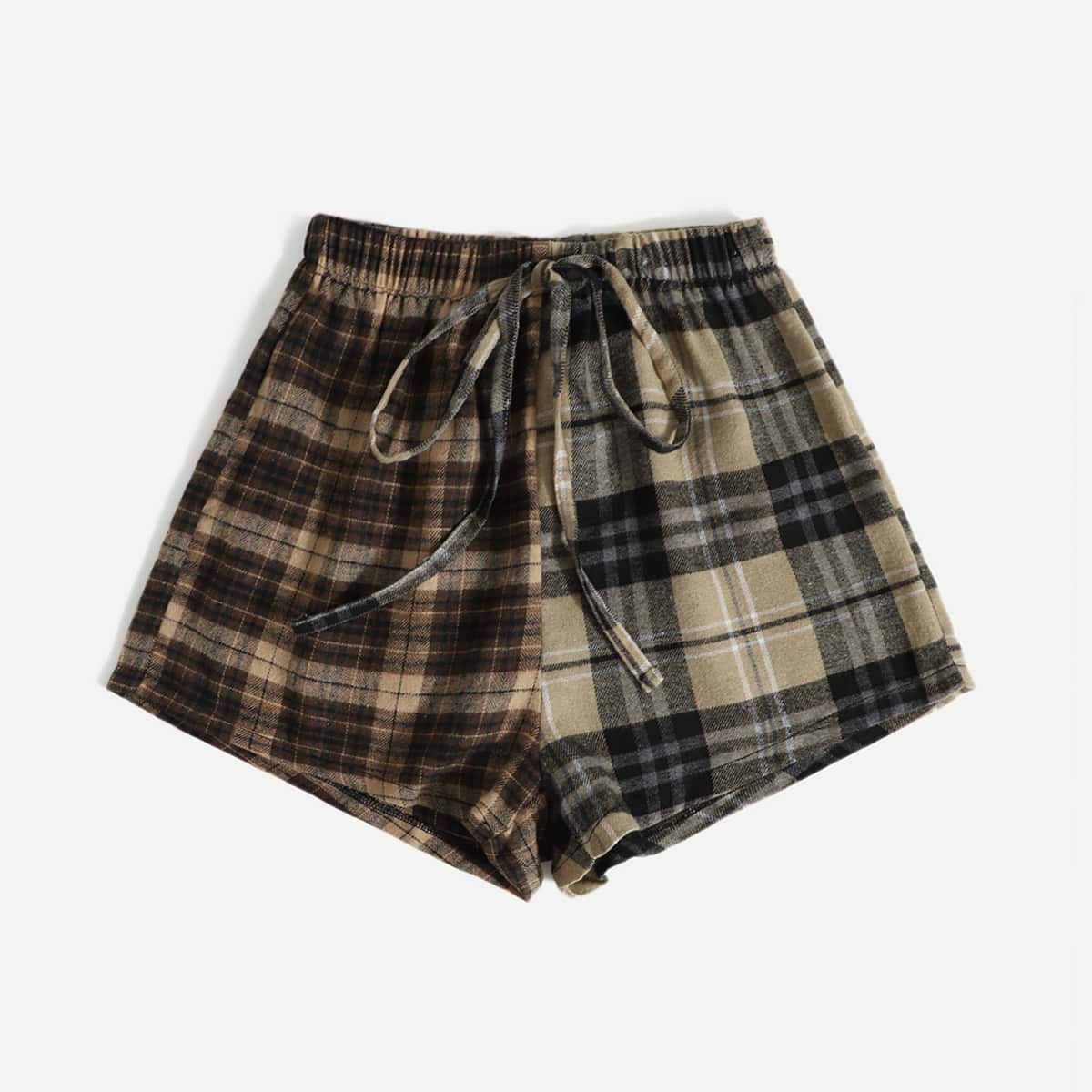 

Plaid Drawstring Shorts, Multicolor