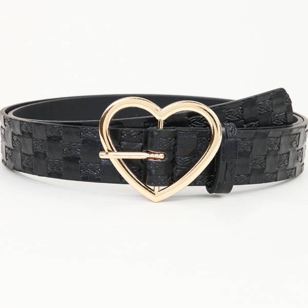

Heart Buckle Belt, Black