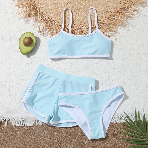 

Girls Tie Dye One Piece Swimsuit, Baby blue