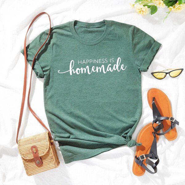 

Plus Slogan Graphic Tee, Green