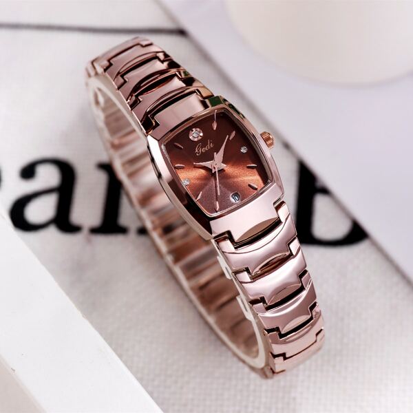 

Rhinestone Decor Stainless Steel Strap Quartz Watch
