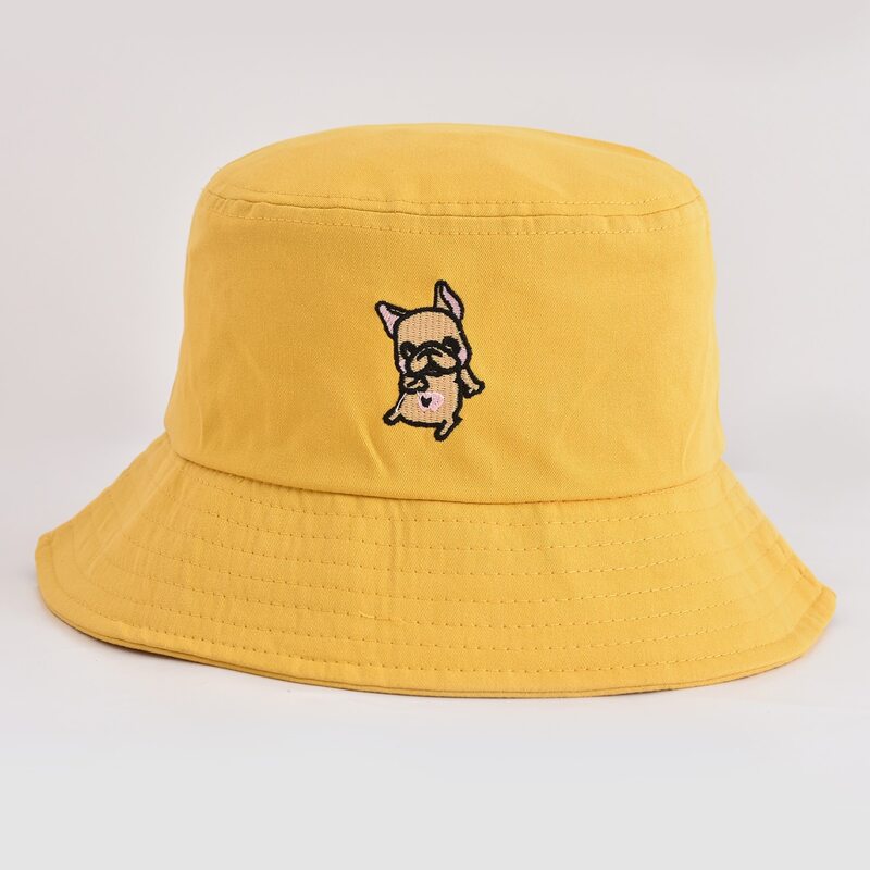 

Guys Dog Embroidery Bucket Hat, Yellow