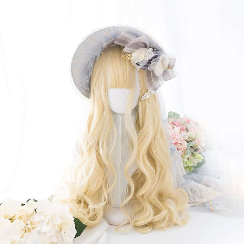 

Long Curly Wig With Bangs, Gold