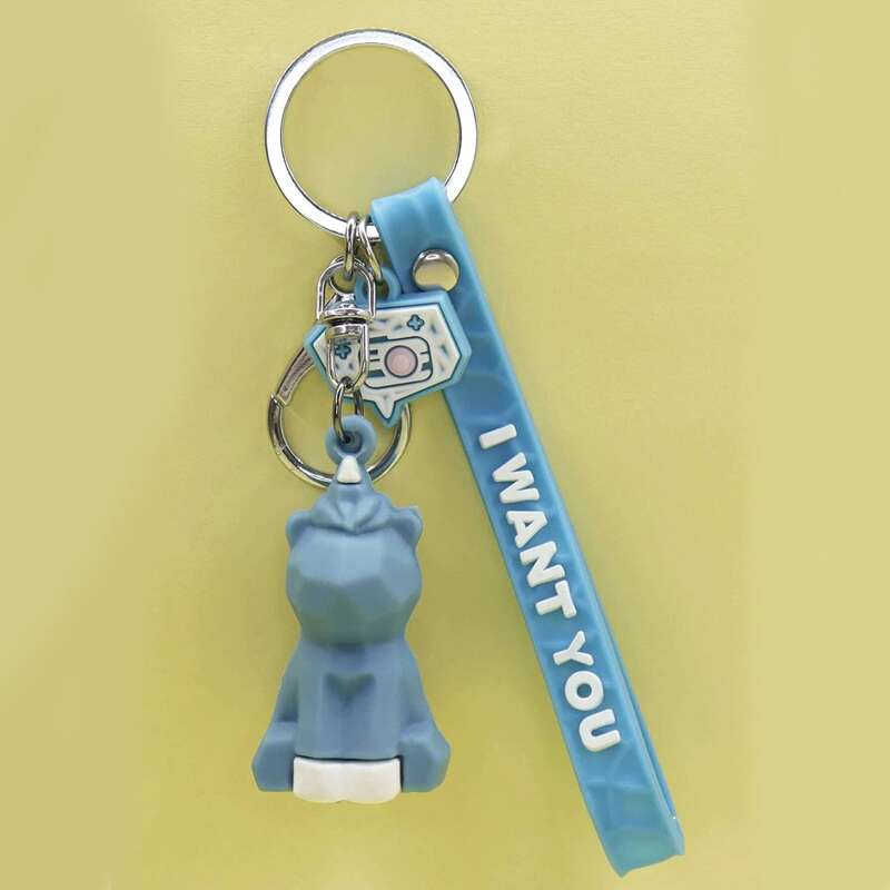 

Cartoon Charm Keychain, Blue