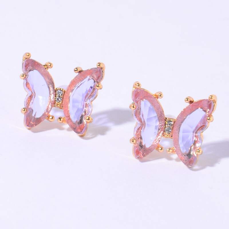 

Butterfly Decor Stud Earrings, Multicolor