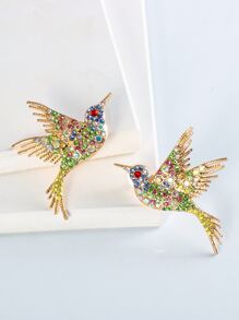 juran Rhinestone Bird Earrings - Multicolor - View 1