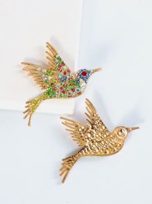juran Rhinestone Bird Earrings - Multicolor - View 2