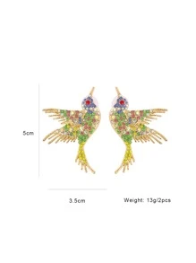 juran Rhinestone Bird Earrings - Multicolor - View 5