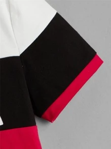 SHEIN Boys Letter Graphic Colour Block Polo Shirt - Multicolor - View 3