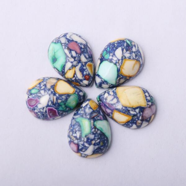 

5pcs DIY Water-drop Shaped Stone, Multicolor