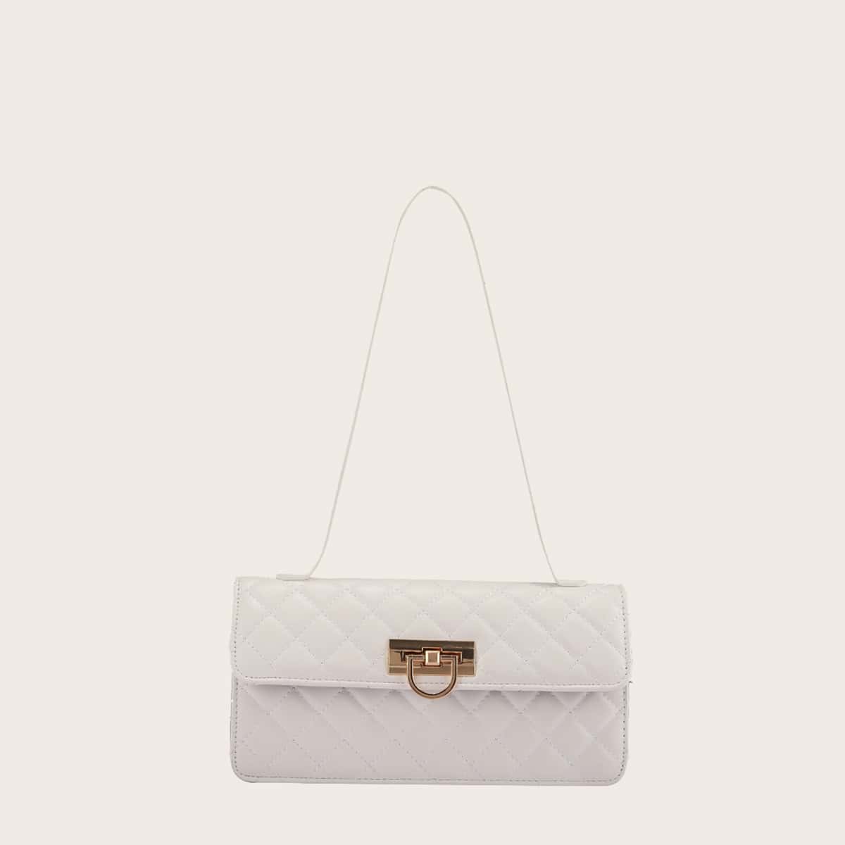 

Quilted Shoulder Bag, White