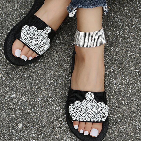 

Rhinestone Decor Slides, Black and white