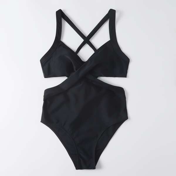 

Cut-out One Piece Swimsuit, Black