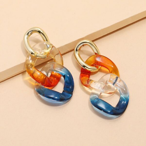 

Acrylic Chain Link Earrings, Multicolor