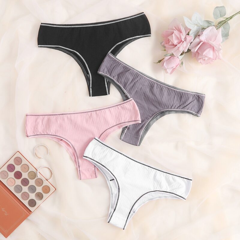 

4pack Plus Bow Decor Panty Set, Multicolor