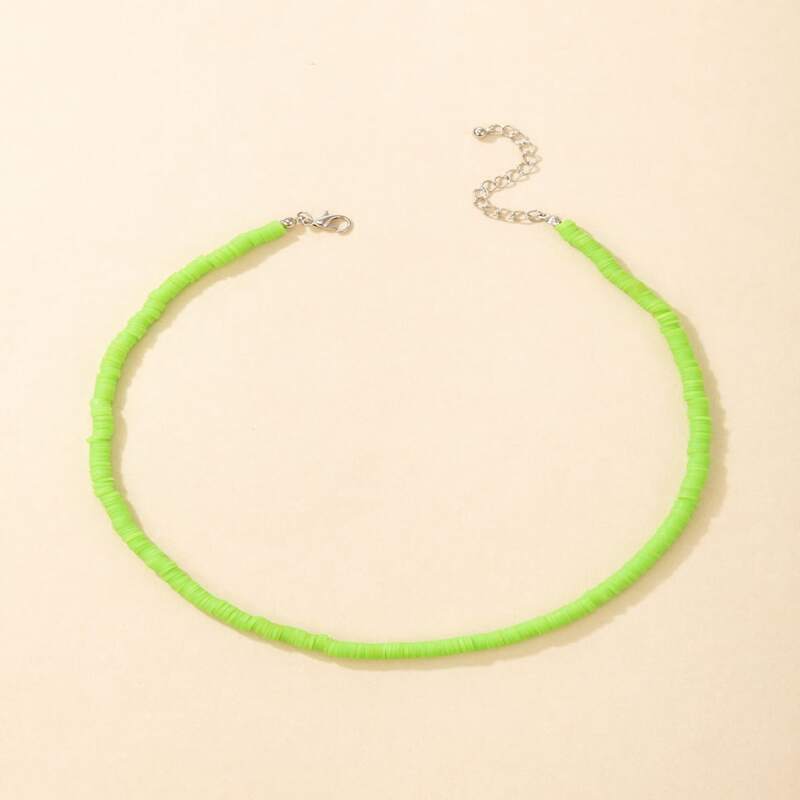 

Beaded Decor Necklace, Green