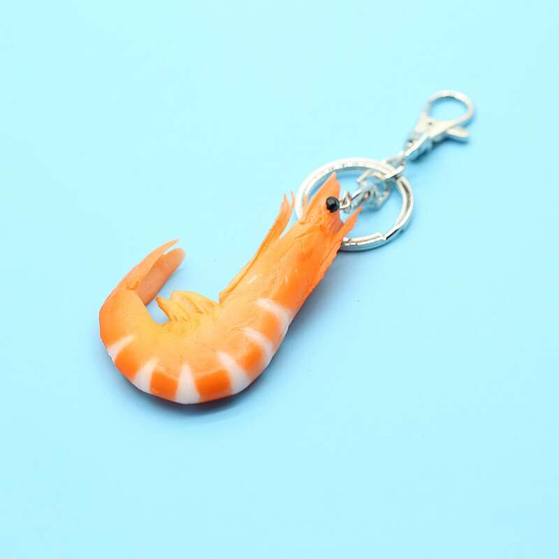 

Simulation Shrimp Keychain, Silver