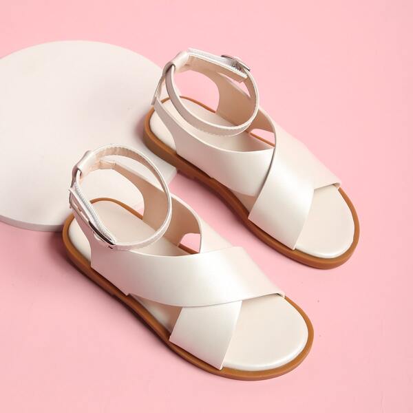 

Girls Minimalist Ankle Strap Sandals, White