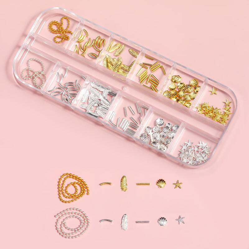 

1box Shell Nail Art Decoration, Gold