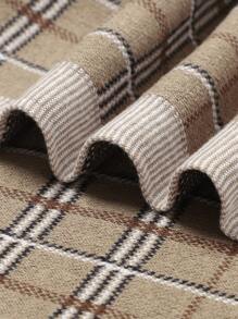 嬰兒格紋毯子 - 卡其色 - 查看 3