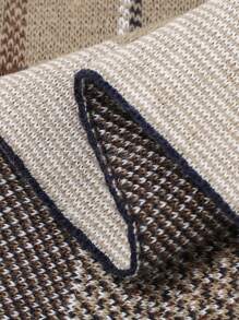 嬰兒格紋毯子 - 卡其色 - 查看 4