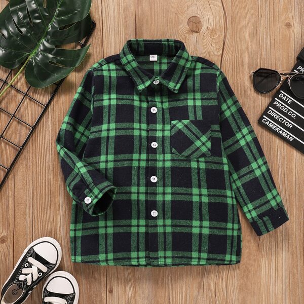 

Toddler Boys Pocket Front Plaid Shirt, Multicolor