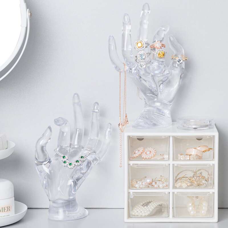 

1pc Hand Design Jewelry Display Rack, Clear