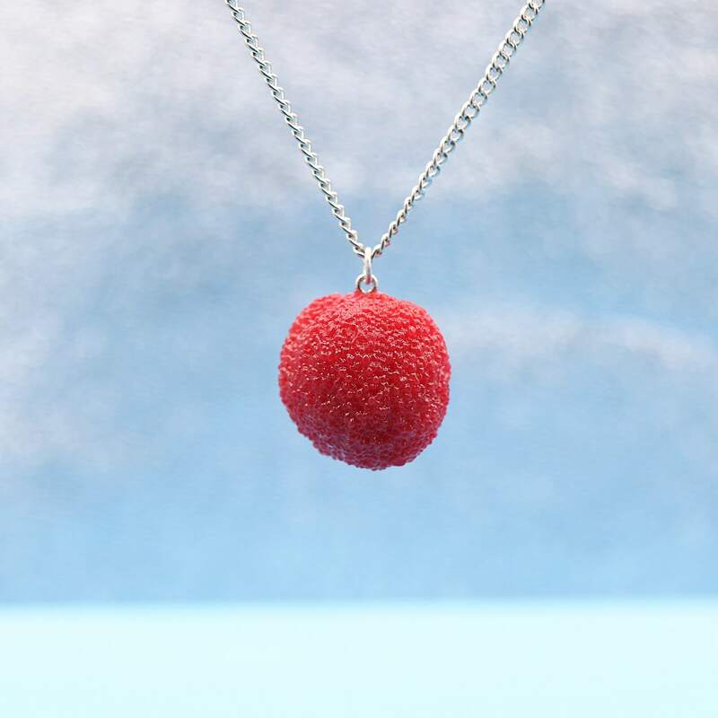 

Simulation Fruit Pendant Necklace, Silver