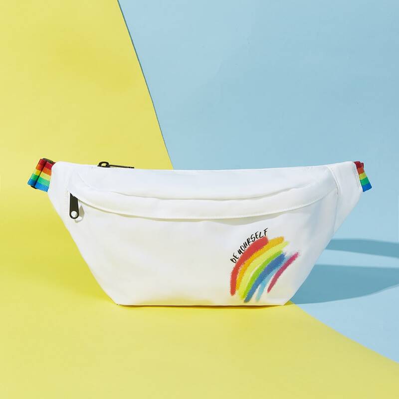

LGBT Rainbow Striped Pattern Fanny Pack, Multicolor