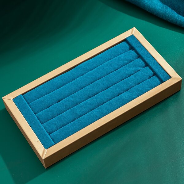 

1pc Wooden Jewelry Storage Box, Blue