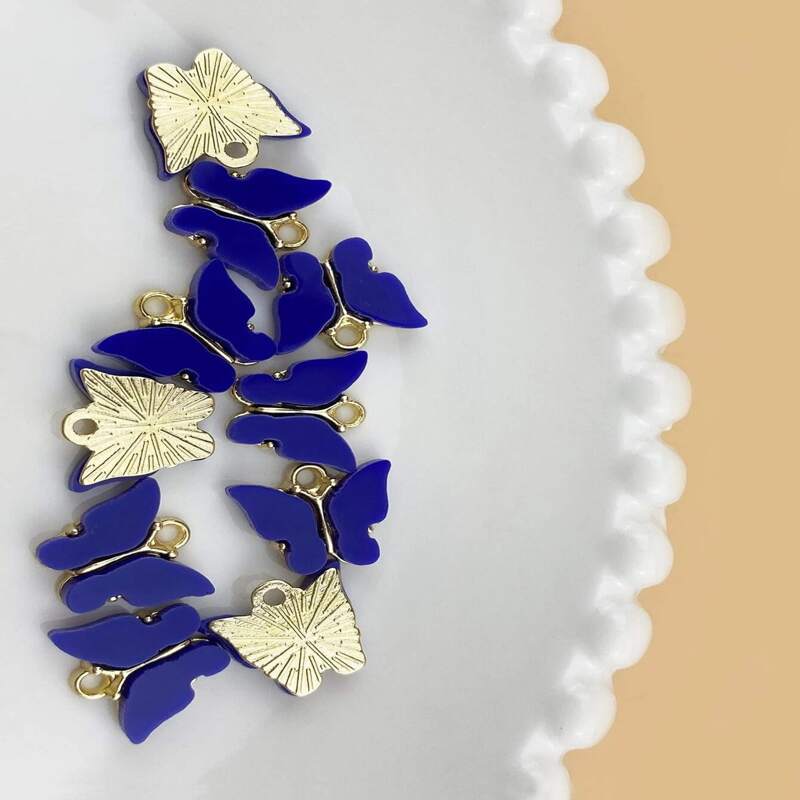 

10pcs Butterfly DIY Jewelry Accessory, Royal blue