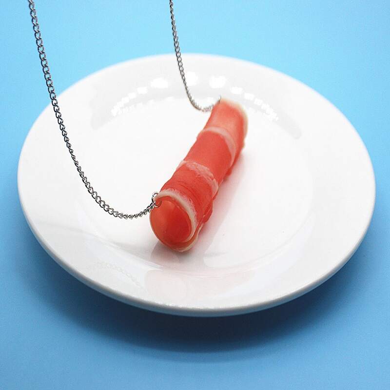 

Simulation Food Decor Necklace, Silver