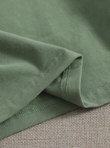 SHEIN EZwear 3pcs Women's Solid Color Square Neck Short Sleeve Casual T-Shirts