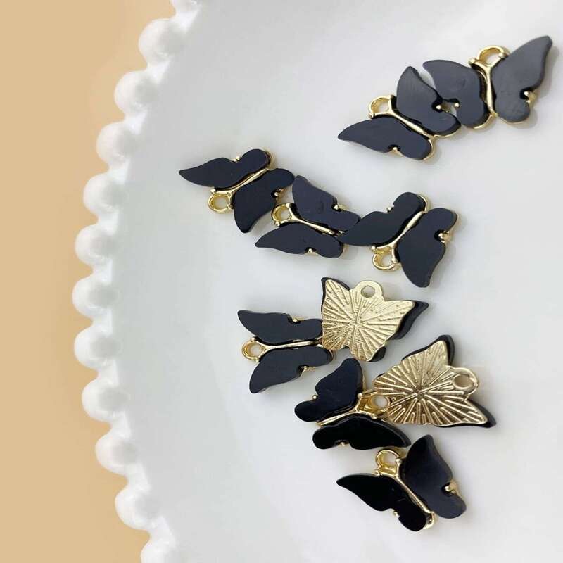 

10pcs Butterfly DIY Jewelry Accessory, Black