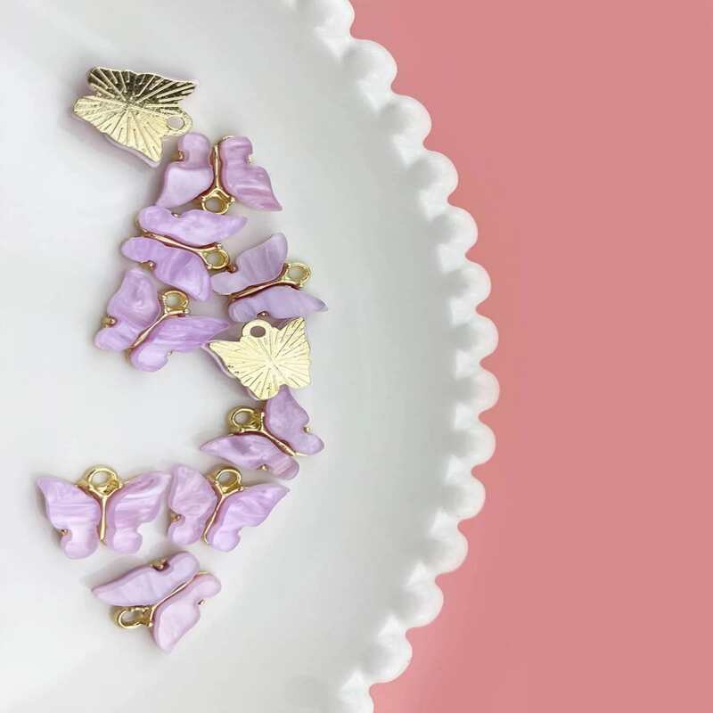 

10pcs Butterfly DIY Jewelry Accessory, Mauve purple