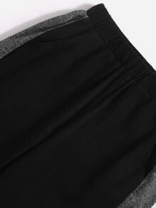 SHEIN Boys Contrast Sideseam Tee & Joggers Set - Black - View 3