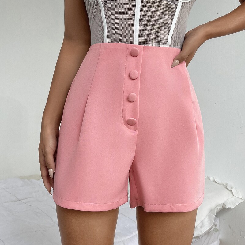 

Buttoned Suit Shorts, Pink