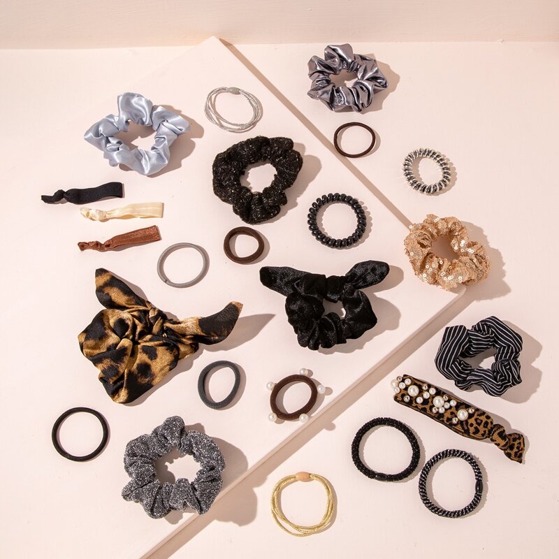 

24pcs Leopard Print Hair Accessory Set, Multicolor
