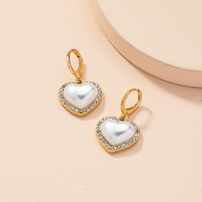 

Faux Pearl Decor Earrings, White