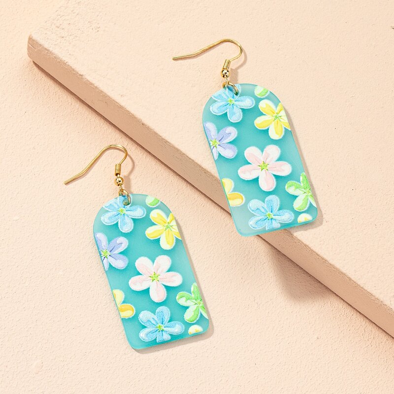 

Floral Print Decor Earrings, Multicolor