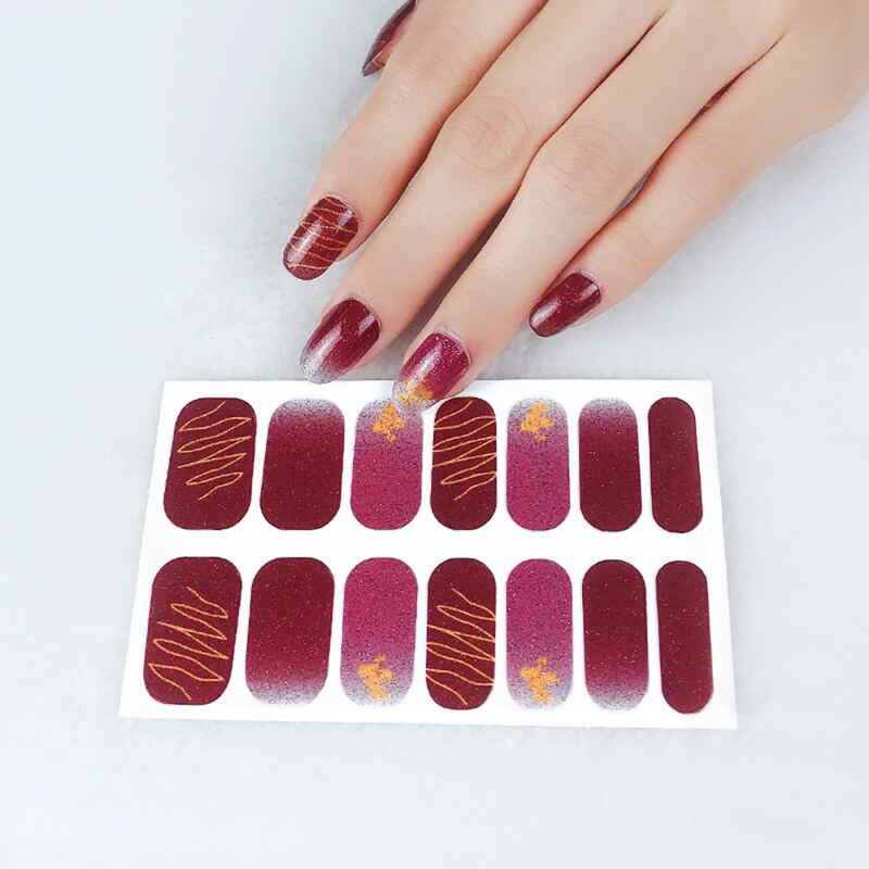 

1sheet Glitter Nail Sticker, Multicolor